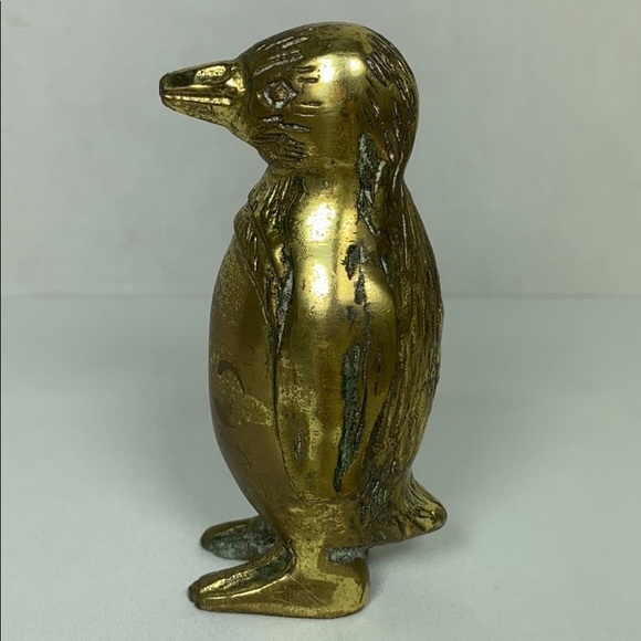 unknown Other - Vtg brass penguin bird figurine animal decor.